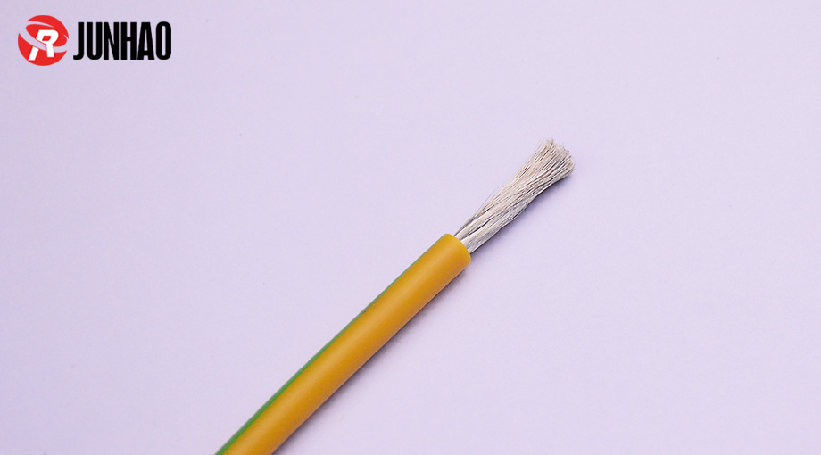 1-1Q110110459558 5平方10awg单芯高温硅胶线黄绿色产品图